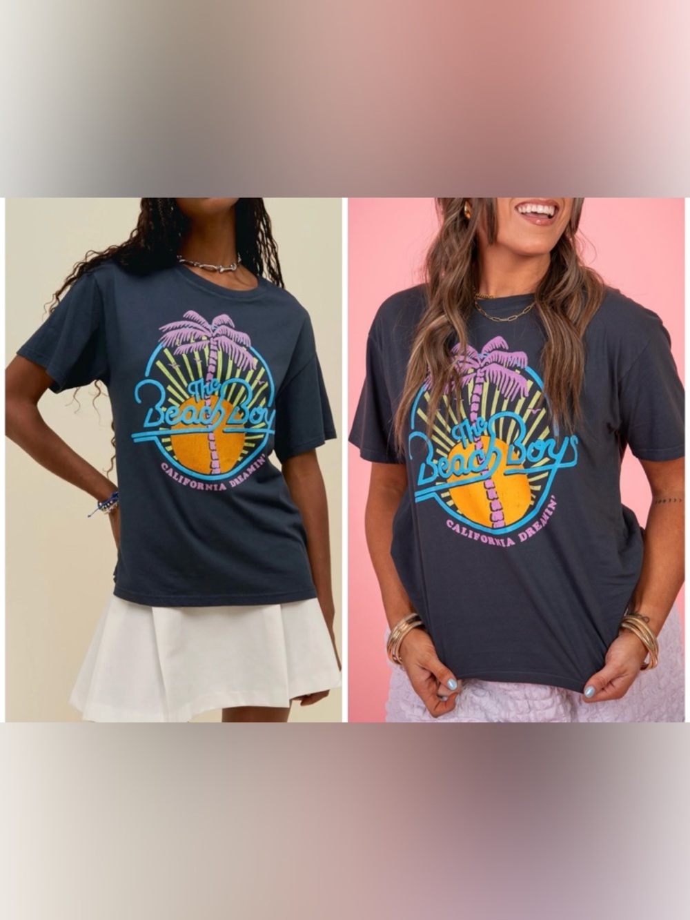 NWOT Daydreamer The Beach Boys California Dreamin boyfriend Tee black - XS *IR*